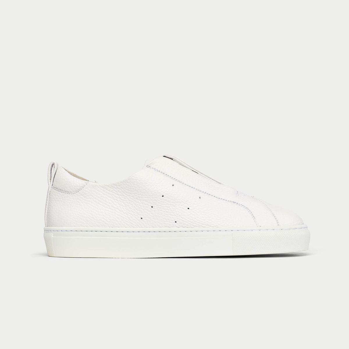 Estella - White Leather Zip-Up Wide Fit Sneakers (image 2)