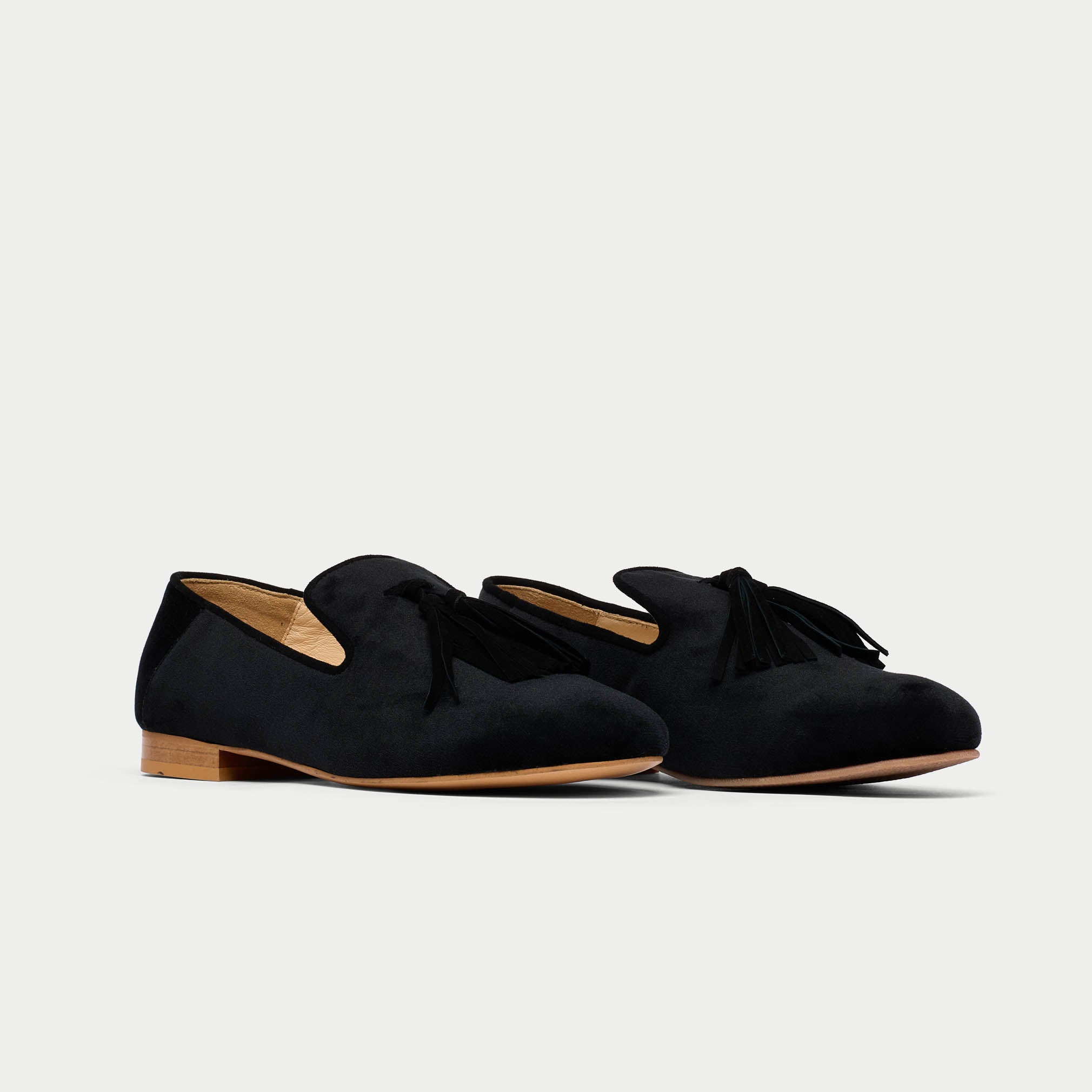 Freya black loafer pair