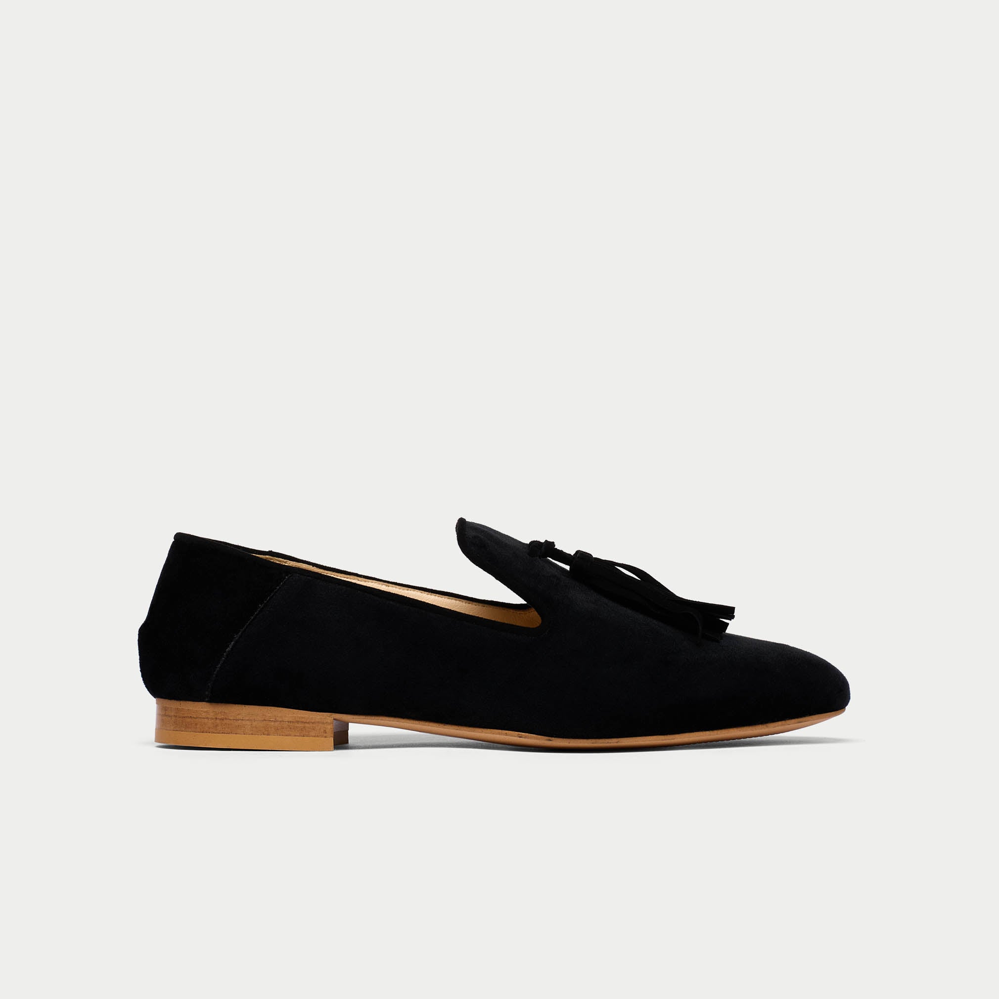 Freya black loafer side view