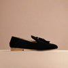 freya black loafer side view