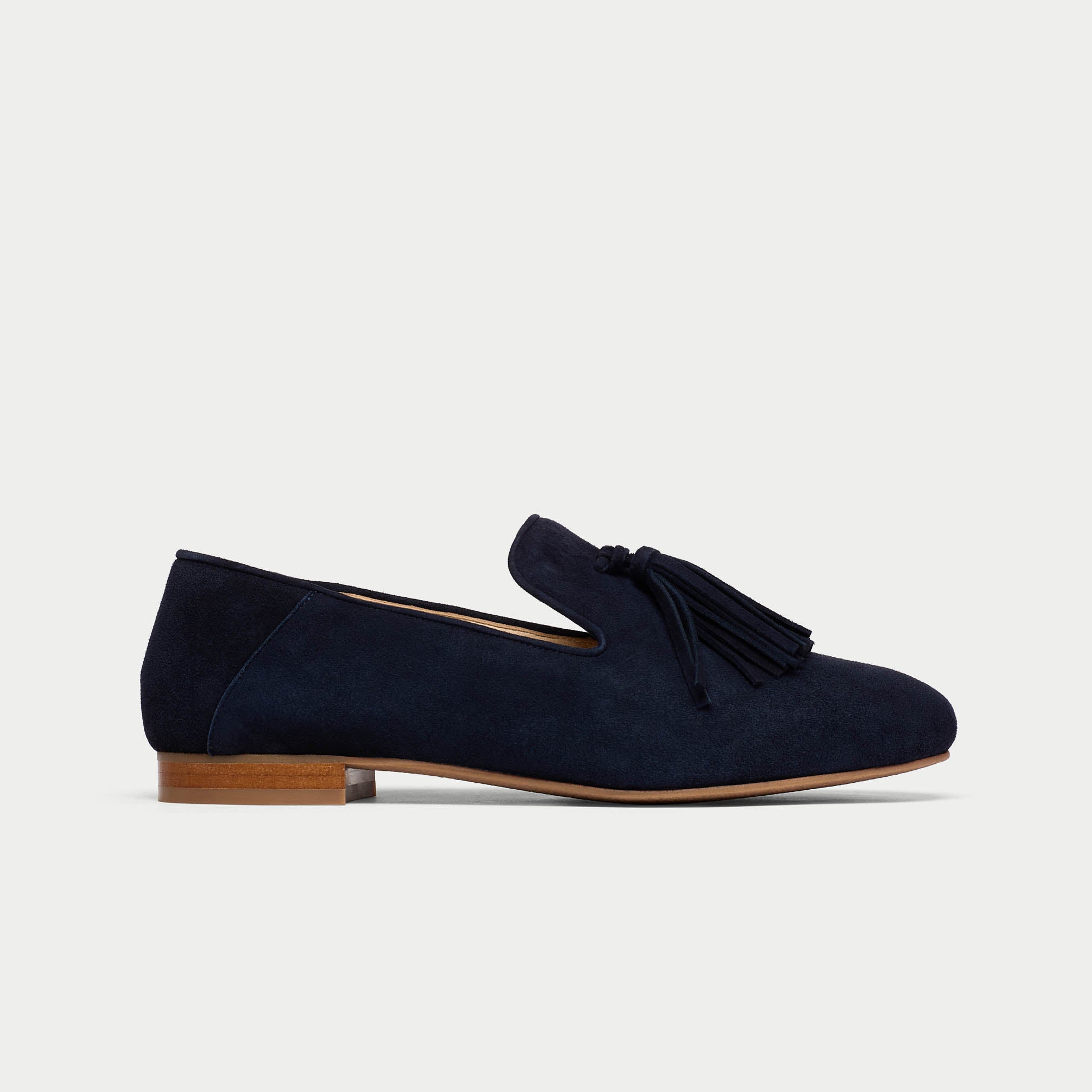 Freya - Deep Navy Suede Loafers