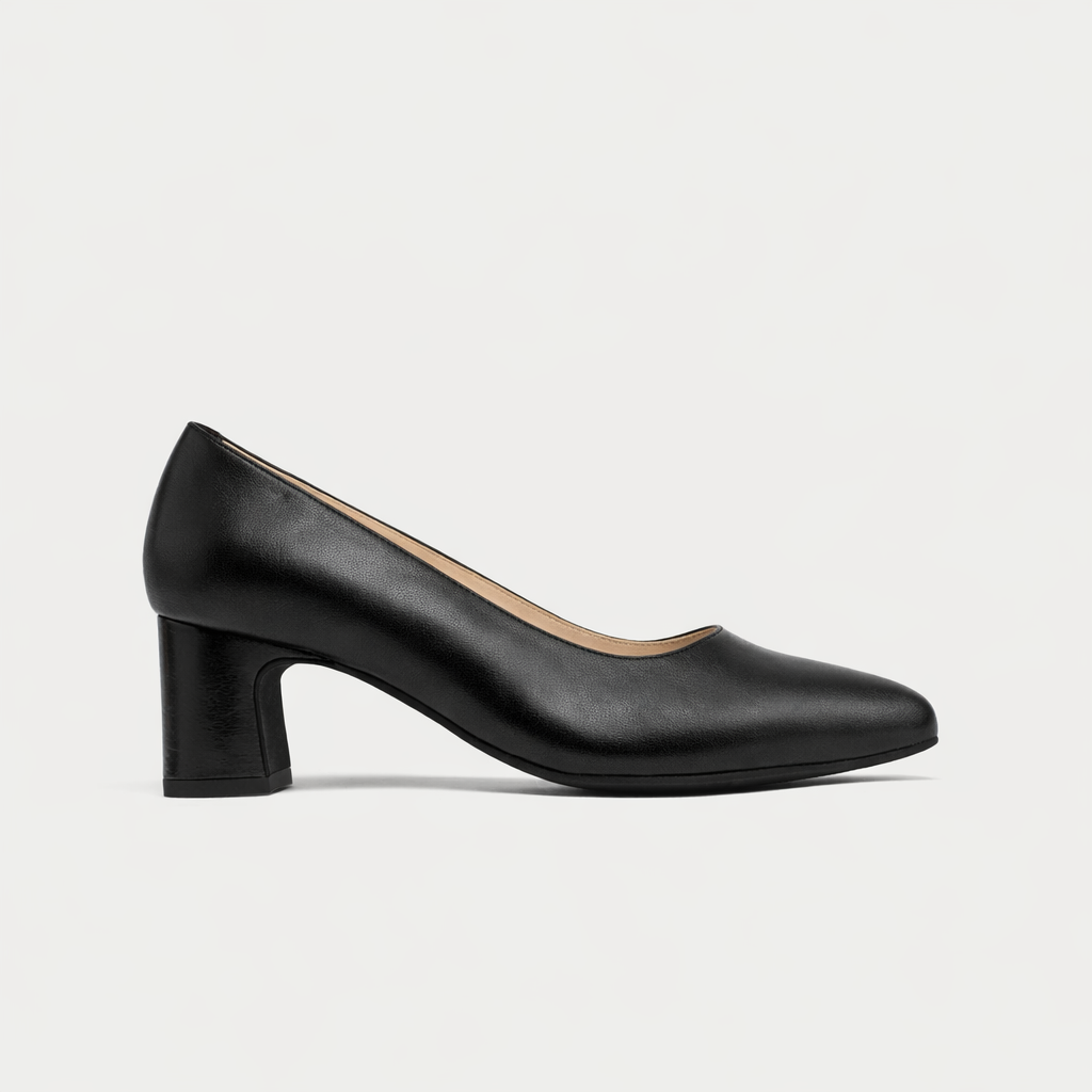 Hallie - Black Leather Pumps (image 1)