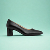 Hallie - Black Leather Pumps