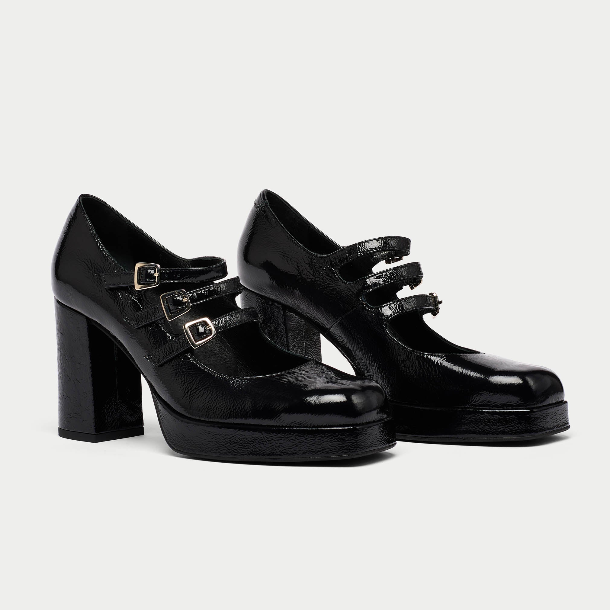 Ivy - Black Shine Leather Pumps
