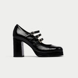 Ivy - Black Shine Leather