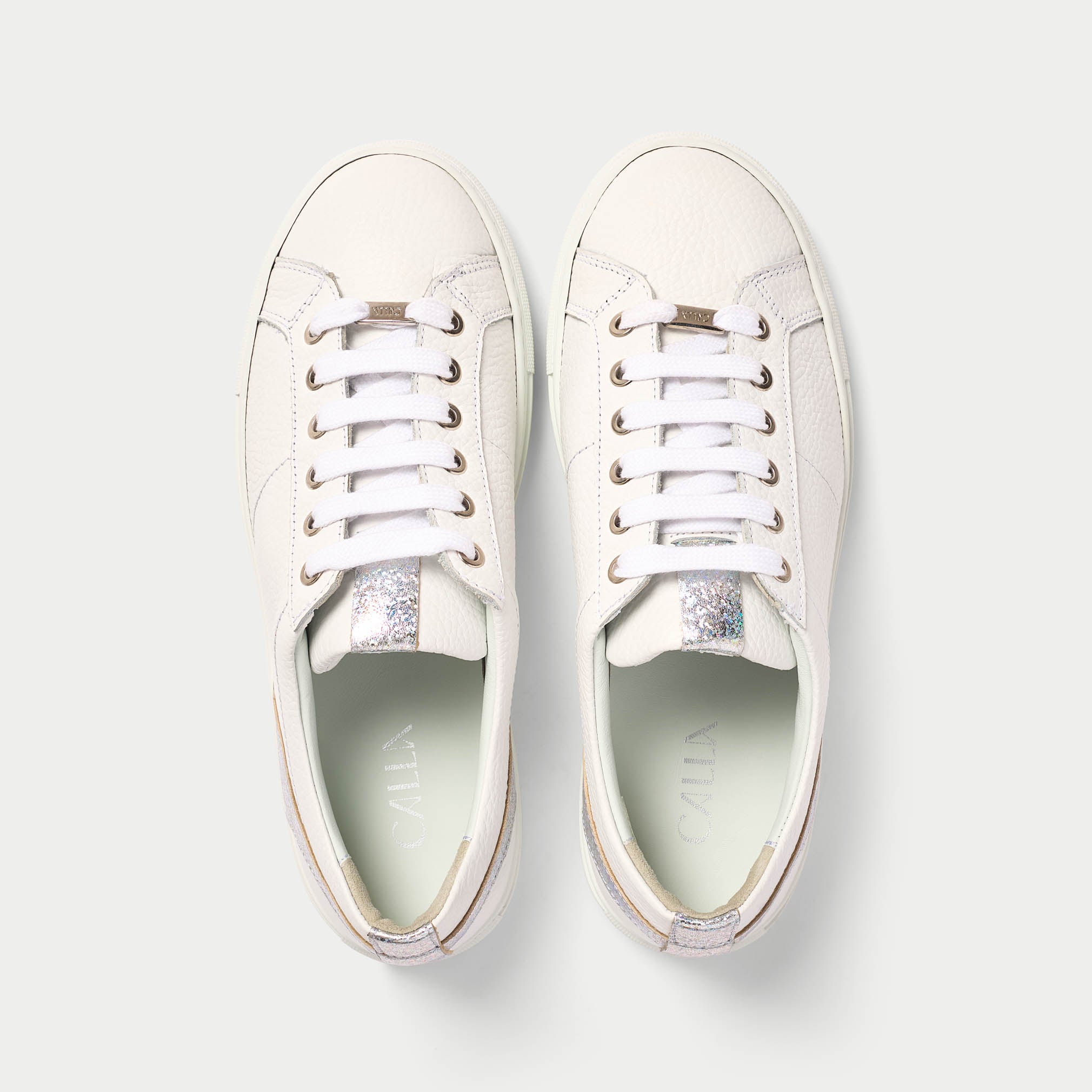 Luna white sneakers top view