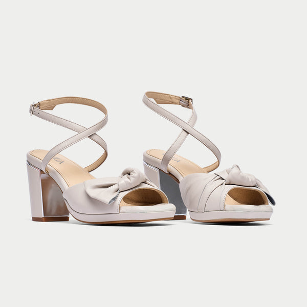 Calla Shoes | Lydia | Cream leather high heel sandal