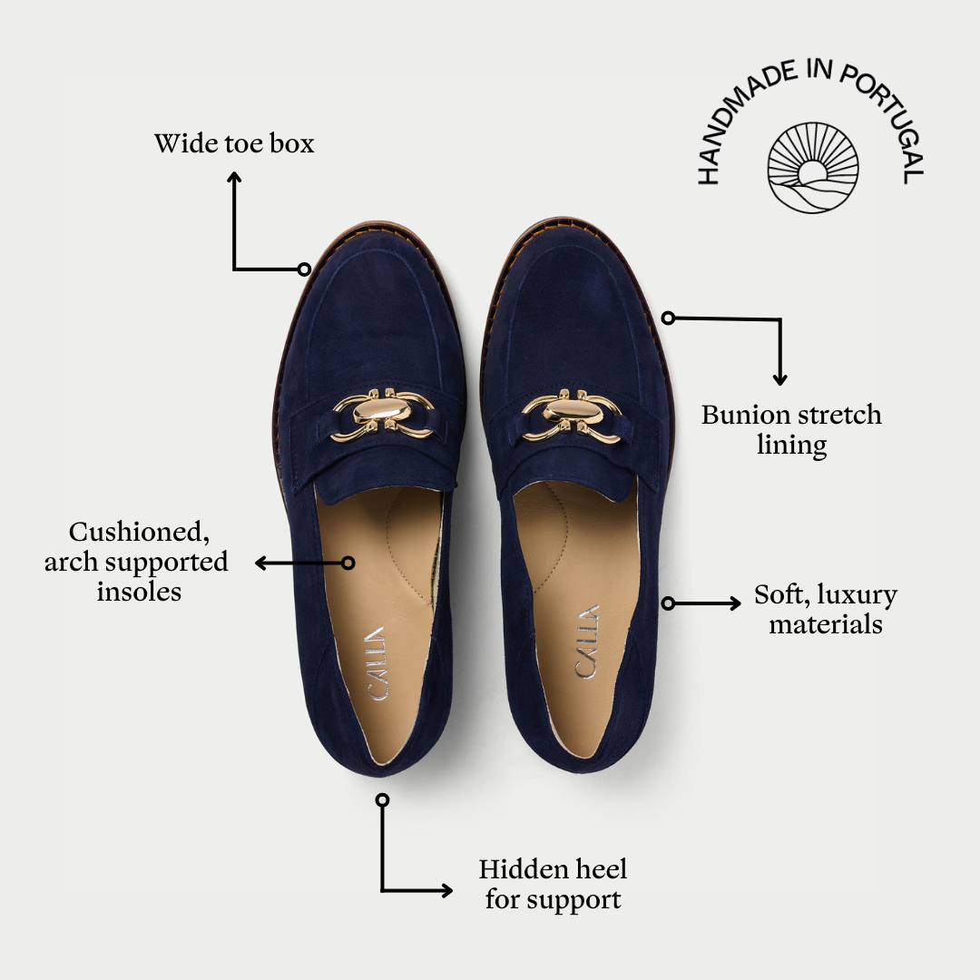 Meredith - Navy Suede Loafers