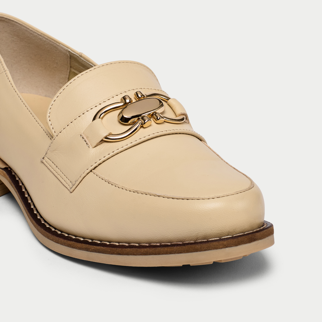 Meredith neutral loafer tip view