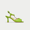 Pamela lime green sandal heel side view
