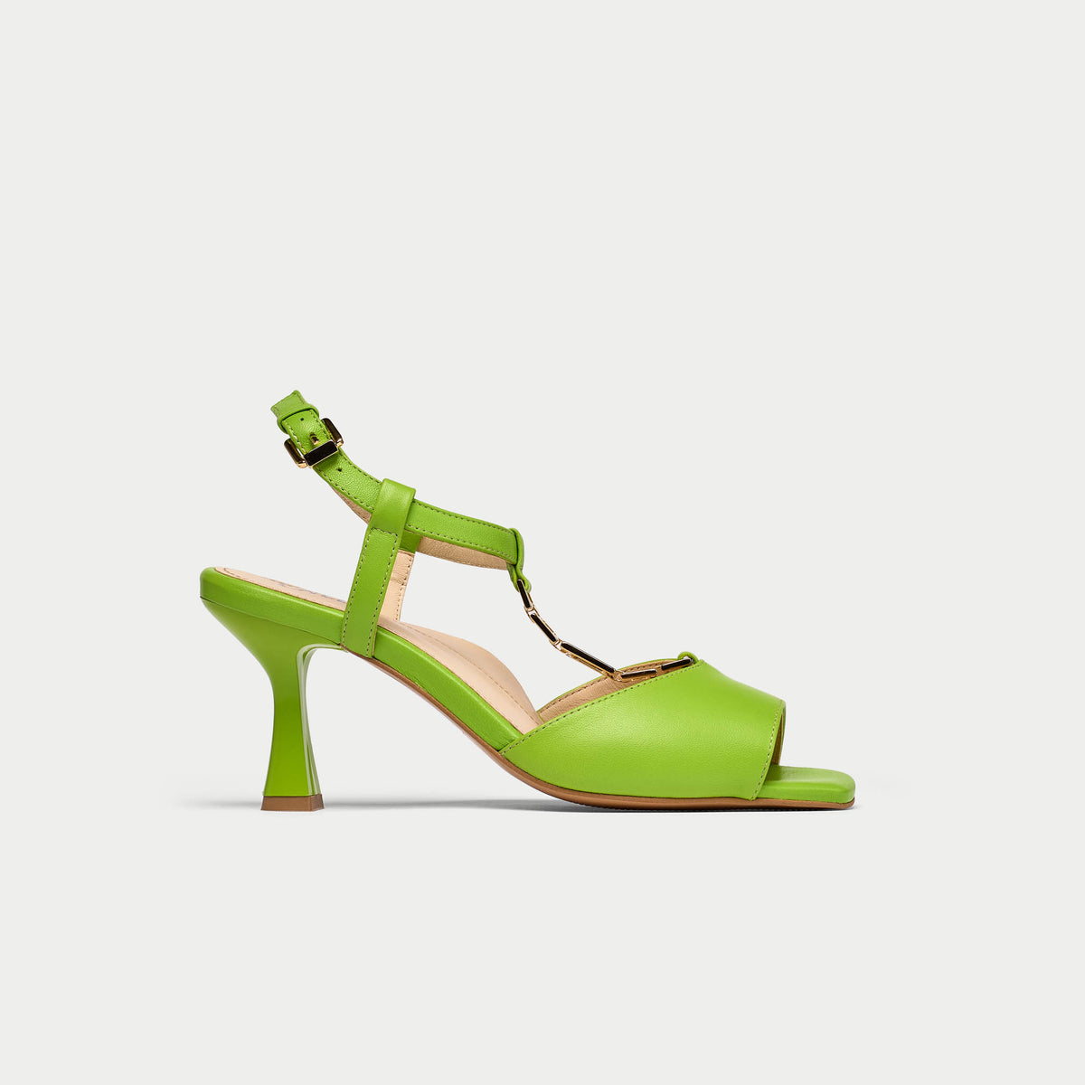 Pamela - Lime Green Leather Heels - EU 42 - Women’s Wide Fit Heels - Best Heels For Bunions