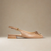 Petra - Taupe Leather Slingbacks