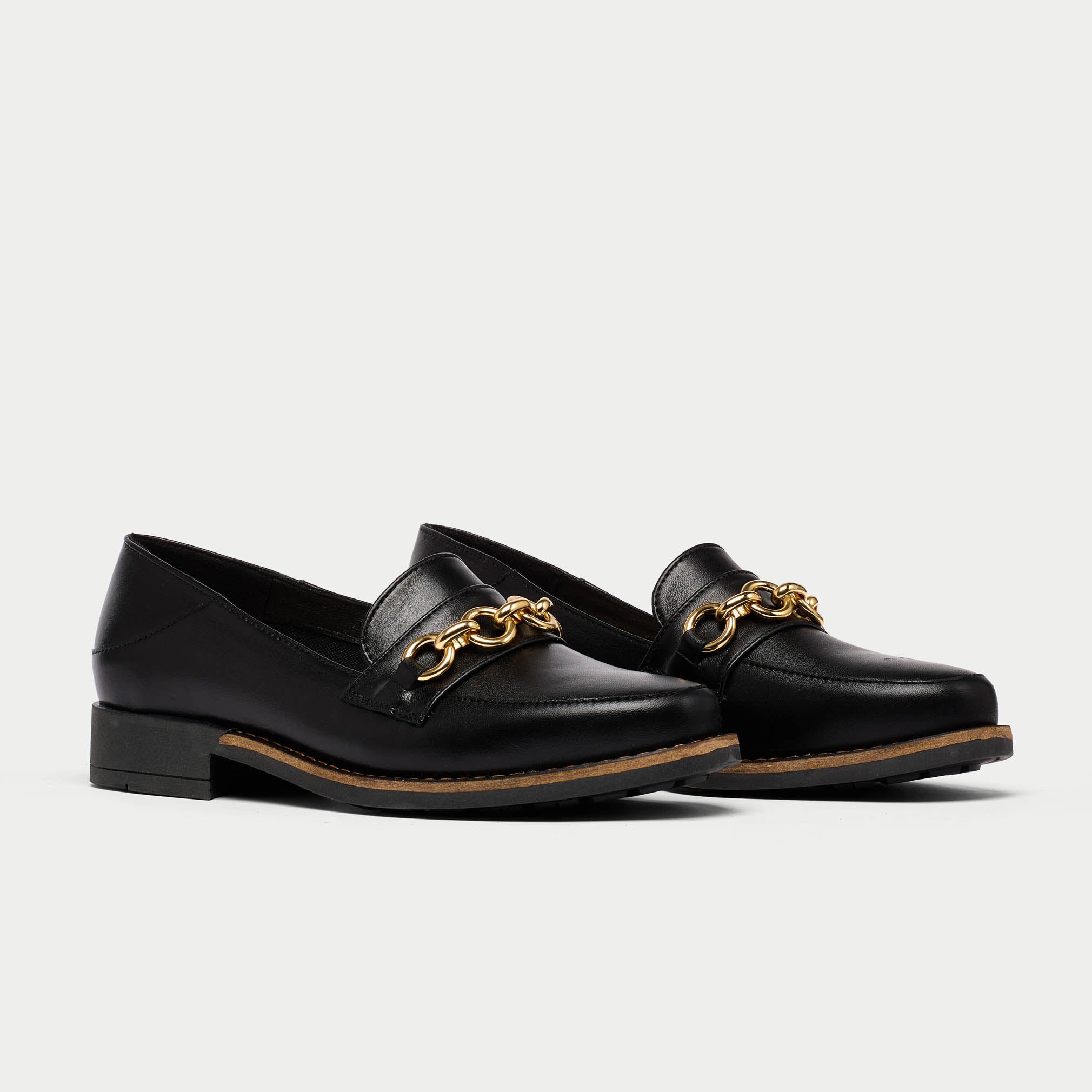 Rebecca black leather loafer pair