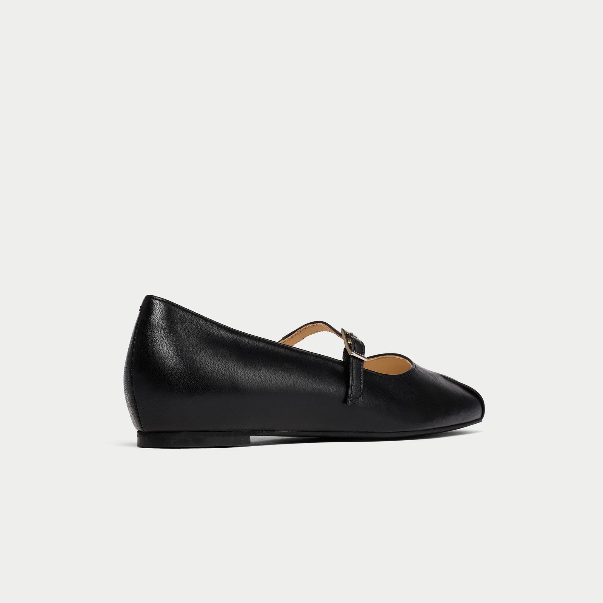Rosemary - Black Leather Ballerinas