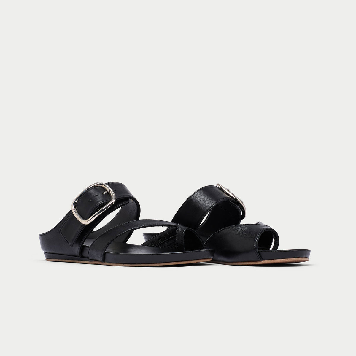 Ruby - All Black Leather Sandals (image 2)
