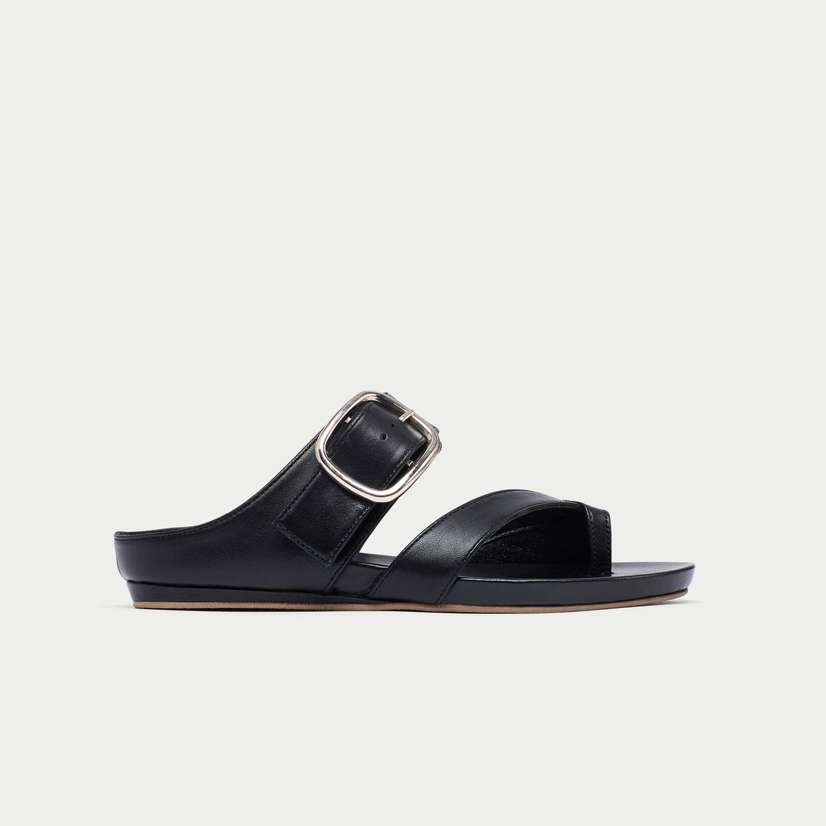 Ruby - All Black Leather Sandals (image 1)