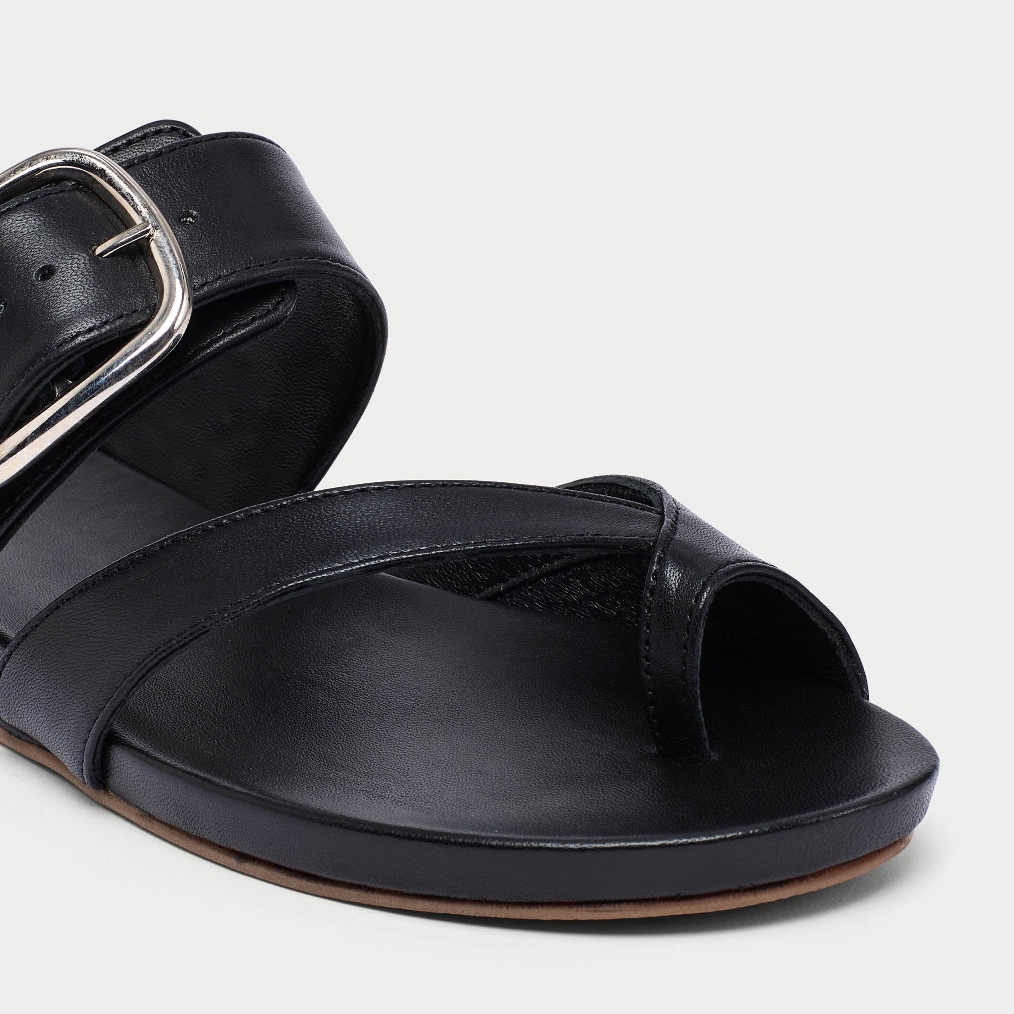Ruby - All Black Leather Sandals