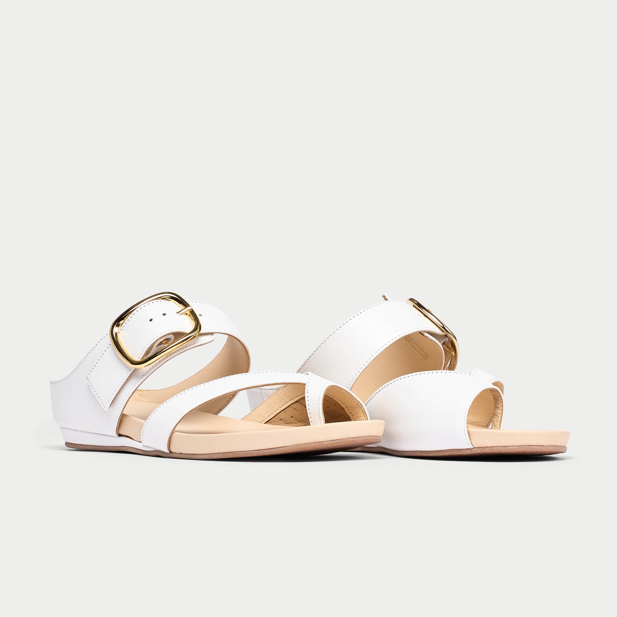 White flat fashion comfort sandals