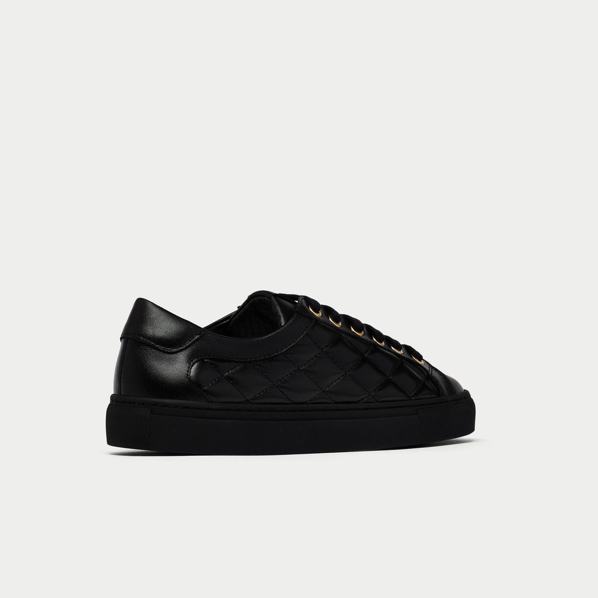 Star - Black Quilted Leather Wide Fit Sneakers (image 4)