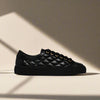 star quilted black sneakers for bunions side view