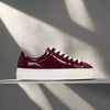 Saturn burgundy patent leather trainer side view