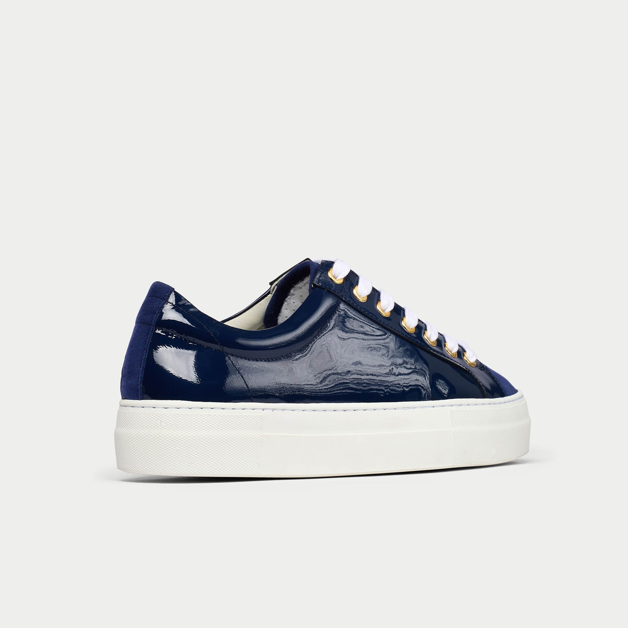 Saturn navy patent leather side view