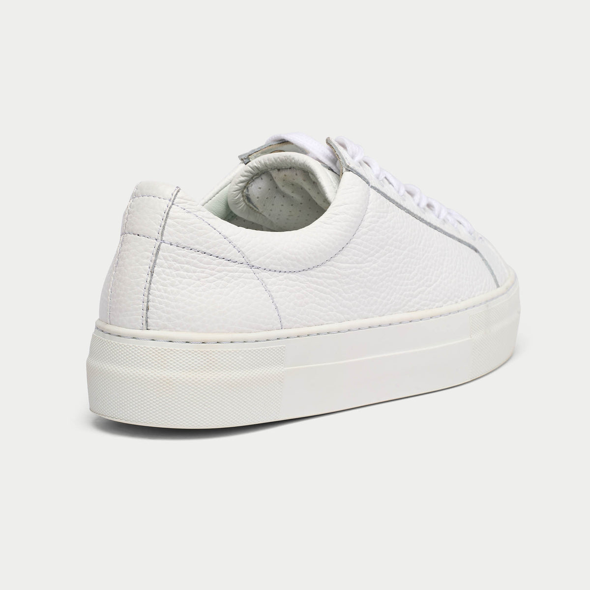 Saturn - White Leather Wide Fit Sneakers (image 5)