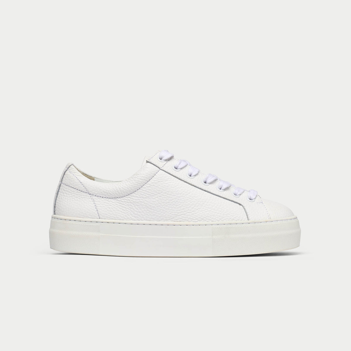 Saturn - White Leather Wide Fit Sneakers (image 1)