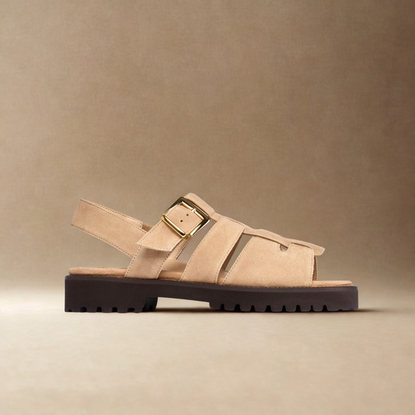 Calla Shoes | Simone | Beige Suede Fisherman Sandal