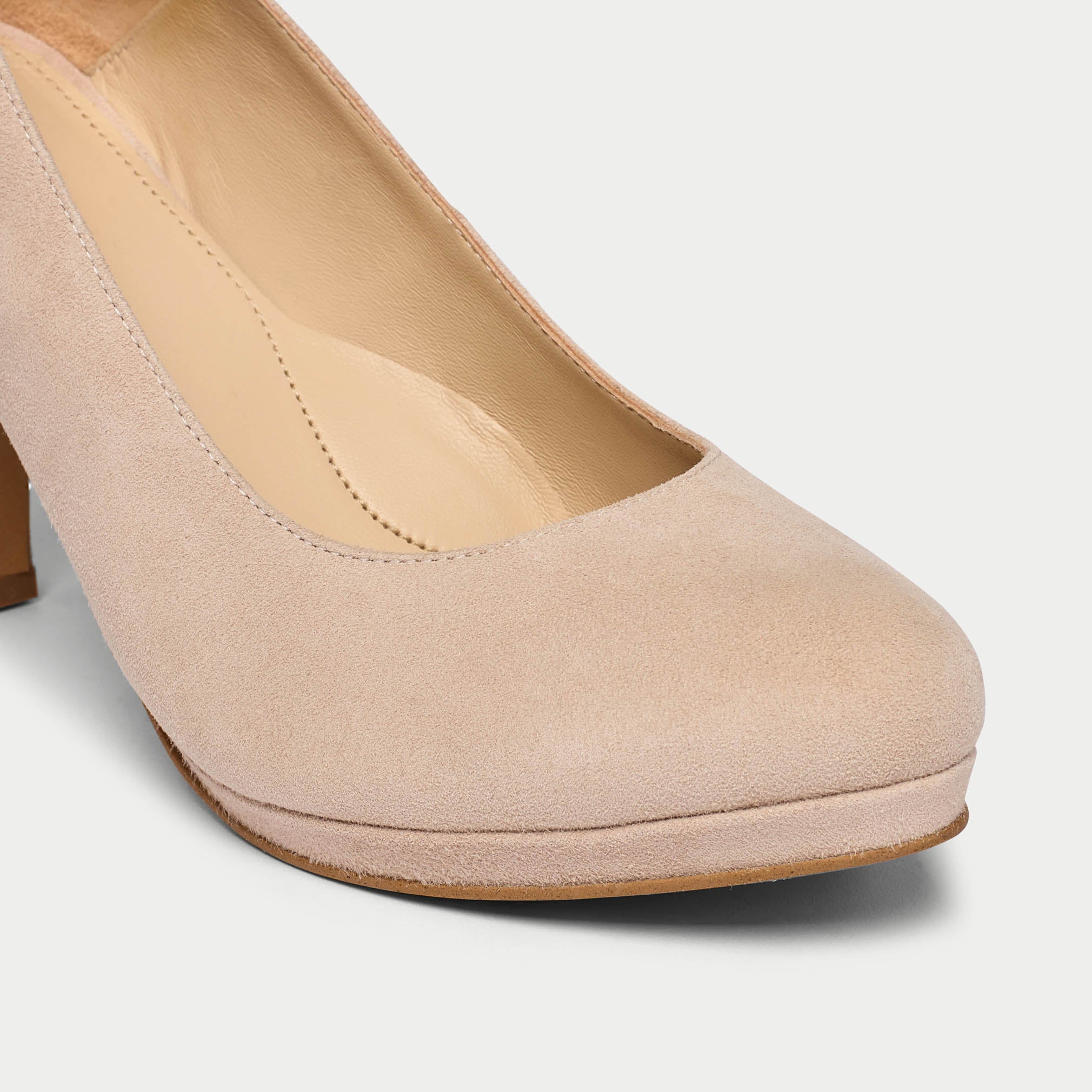 Sophia - Neutral Suede Pumps