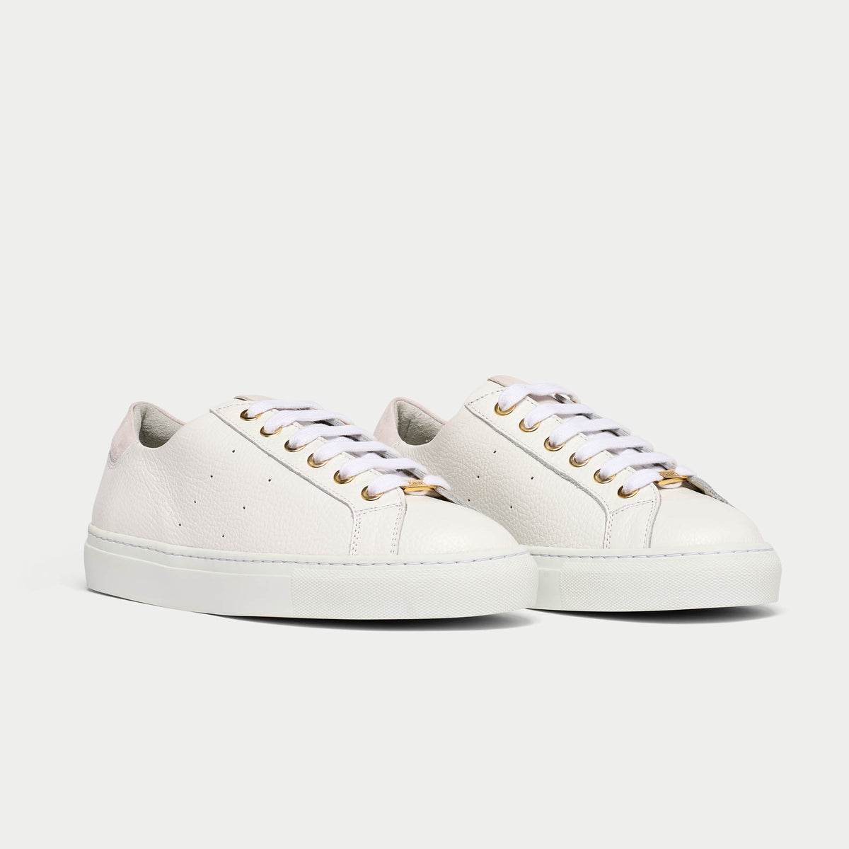 Star - White Grain Leather Wide Fit Sneakers (image 3)