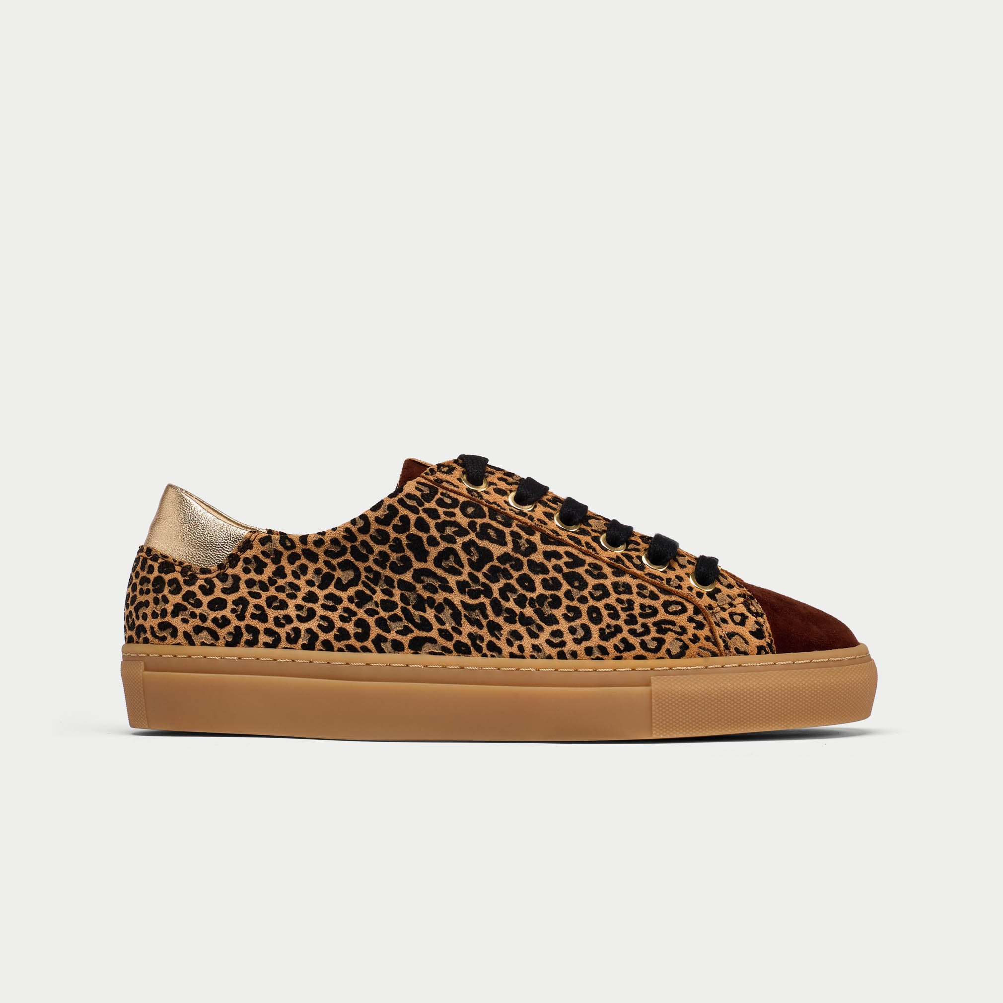 Calla | Star | Leopard Suede Wide-Fit Flat Sneaker