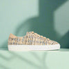 star beige tweed trainers for wide feet side view