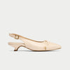 Trudie neutral slingback shoe side view