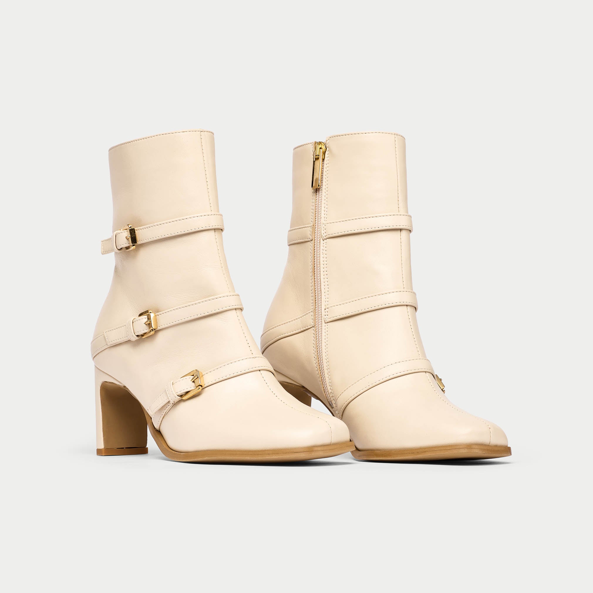 Calla Zoe Cream Leather Boots