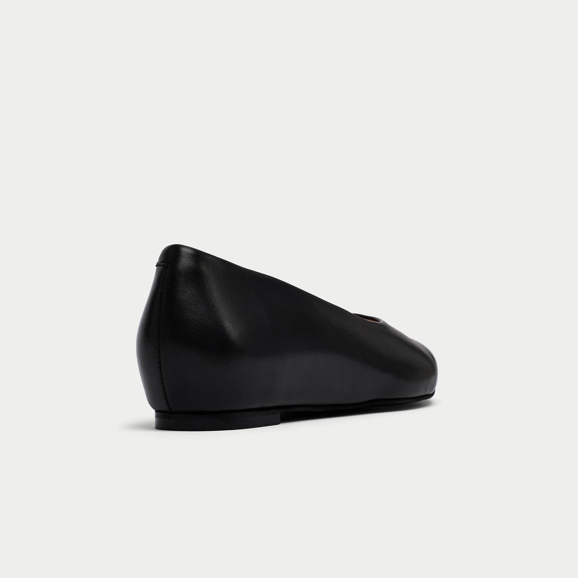 back view of agata black flats for bunions