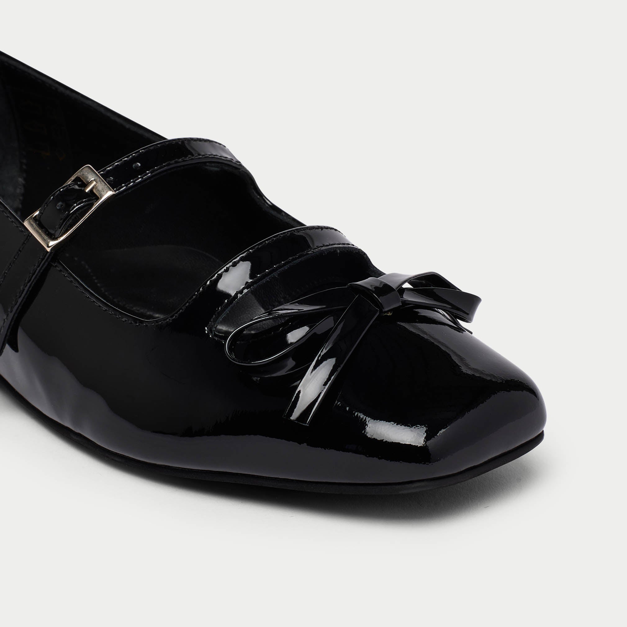 alexa black patent mary janes close up 