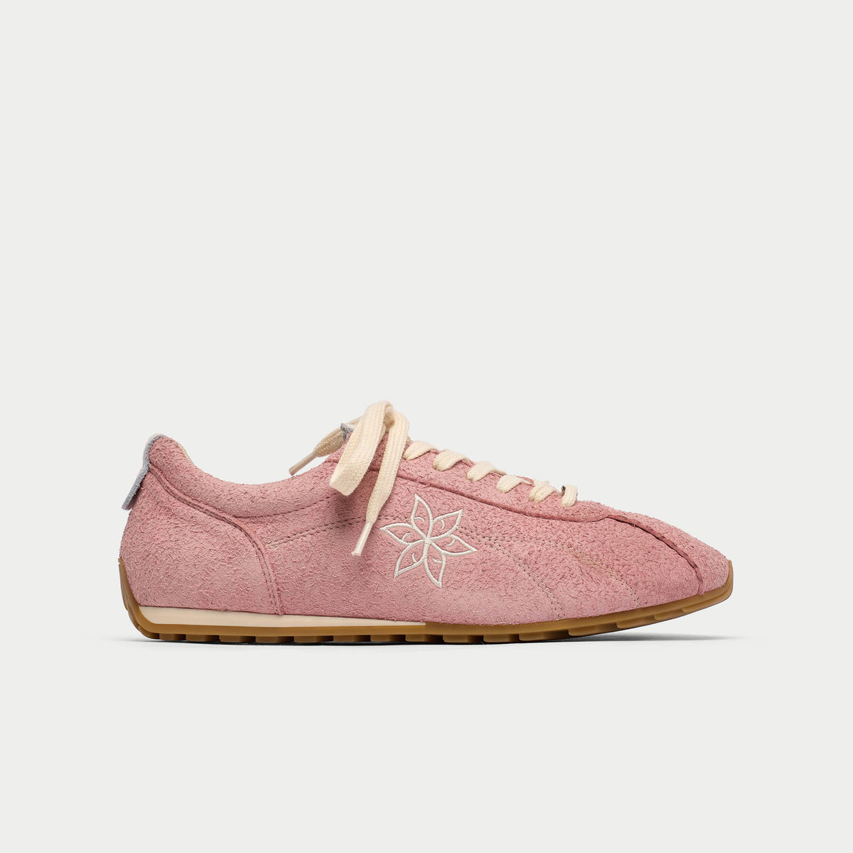 Aurora - Baby Pink Suede Wide Fit Sneakers (image 2)