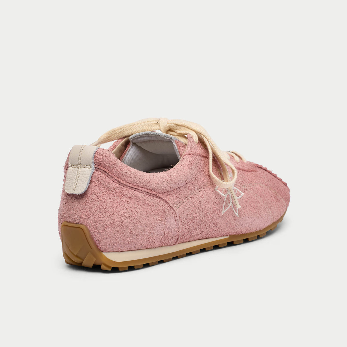 Aurora - Baby Pink Suede Wide Fit Sneakers (image 7)