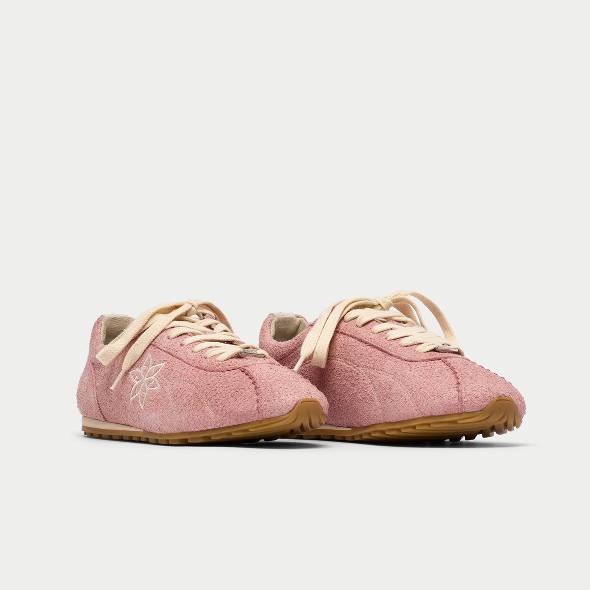 Aurora - Baby Pink Suede Wide Fit Sneakers (image 5)