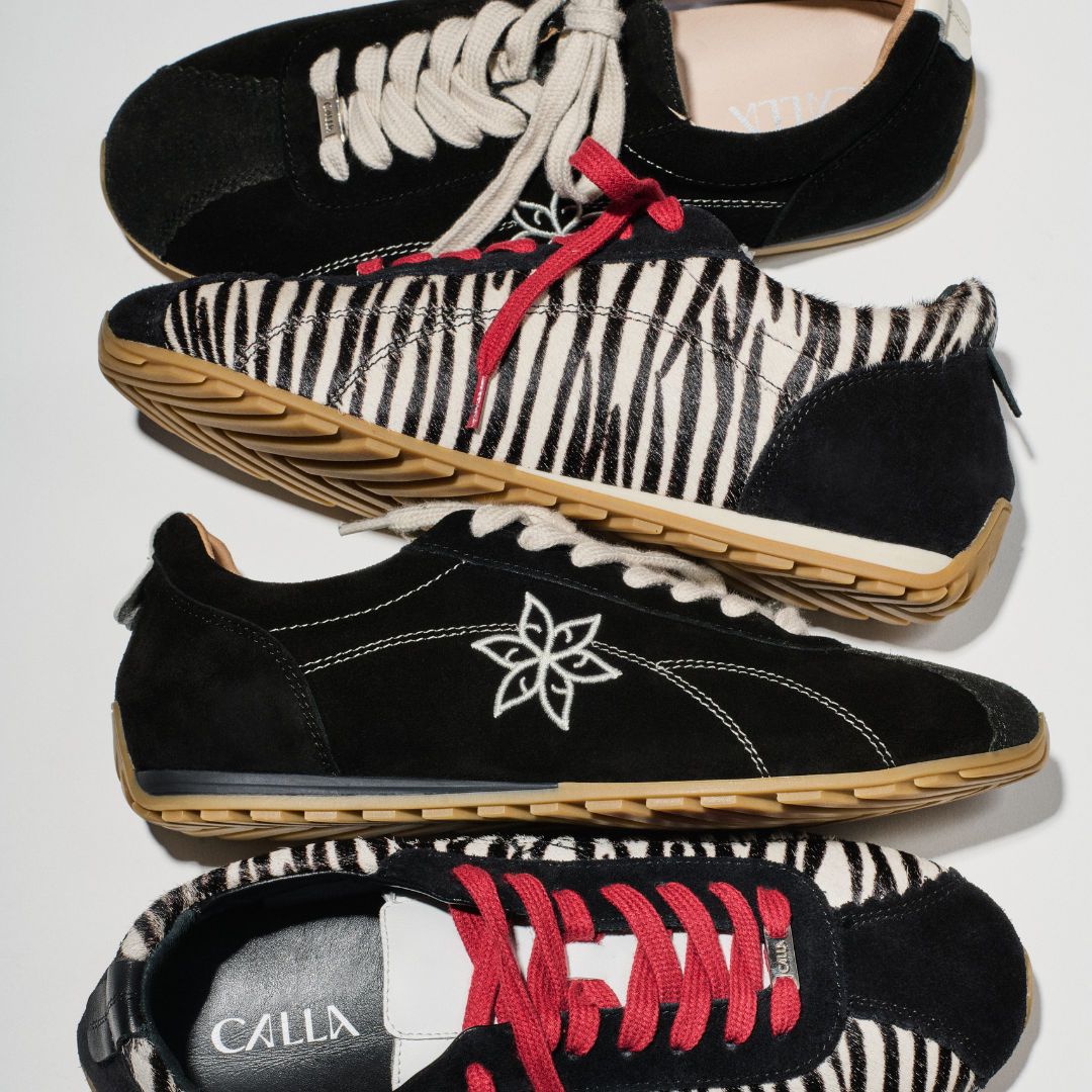 Aurora - Black Suede Wide Fit Sneakers