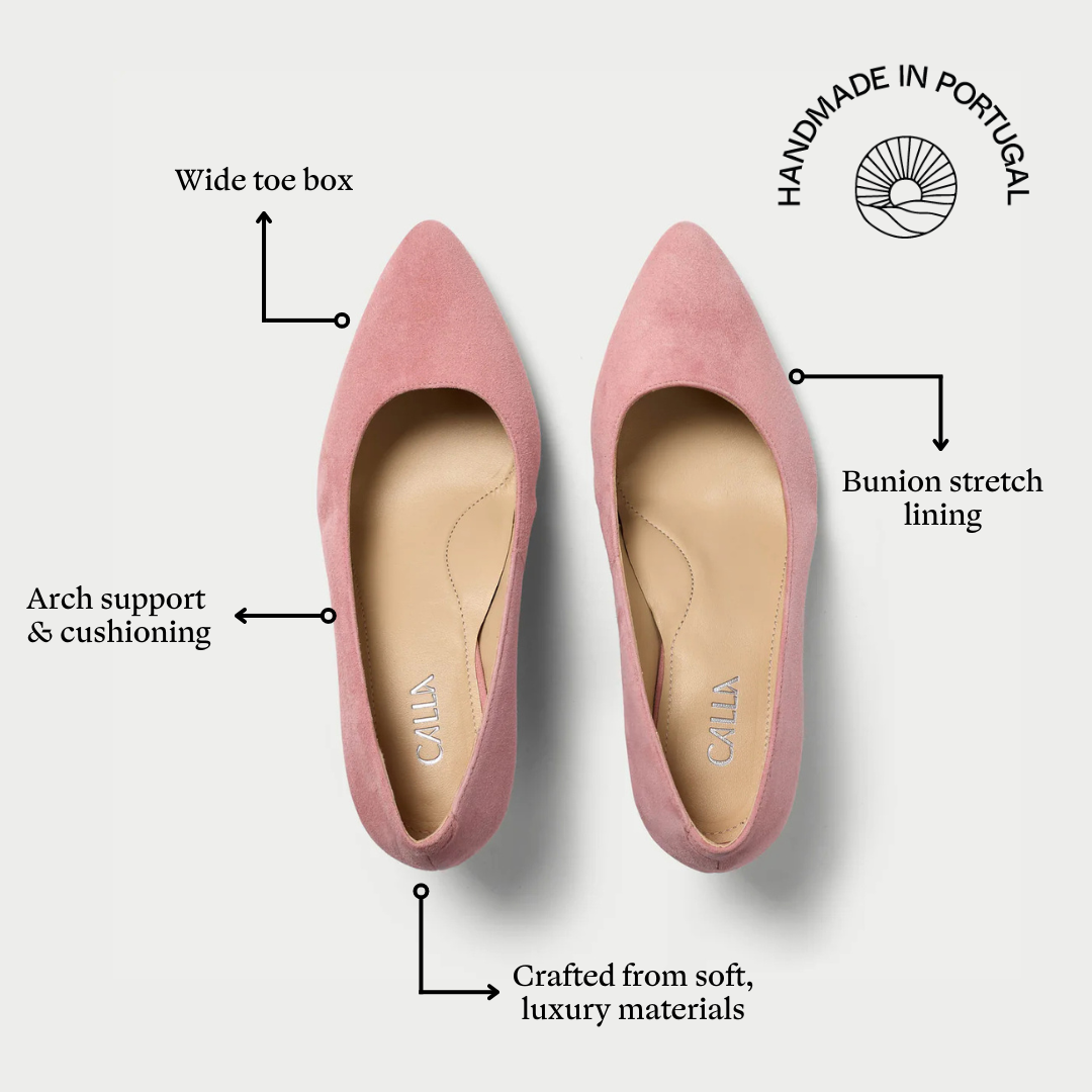 Calla Ava Pink Suede Kitten heeled dress shoes