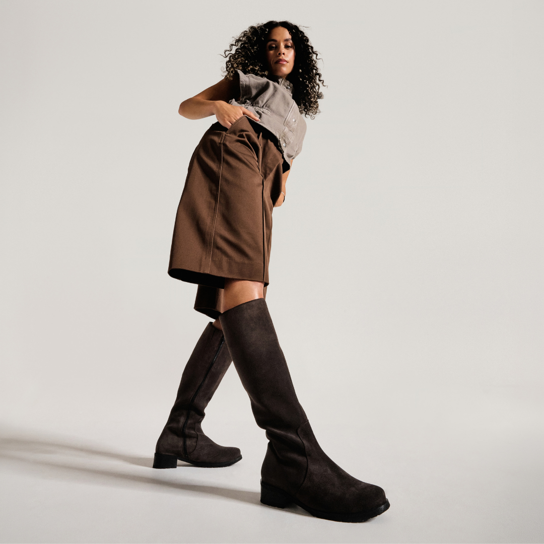 Bella - Espresso Suede Boots