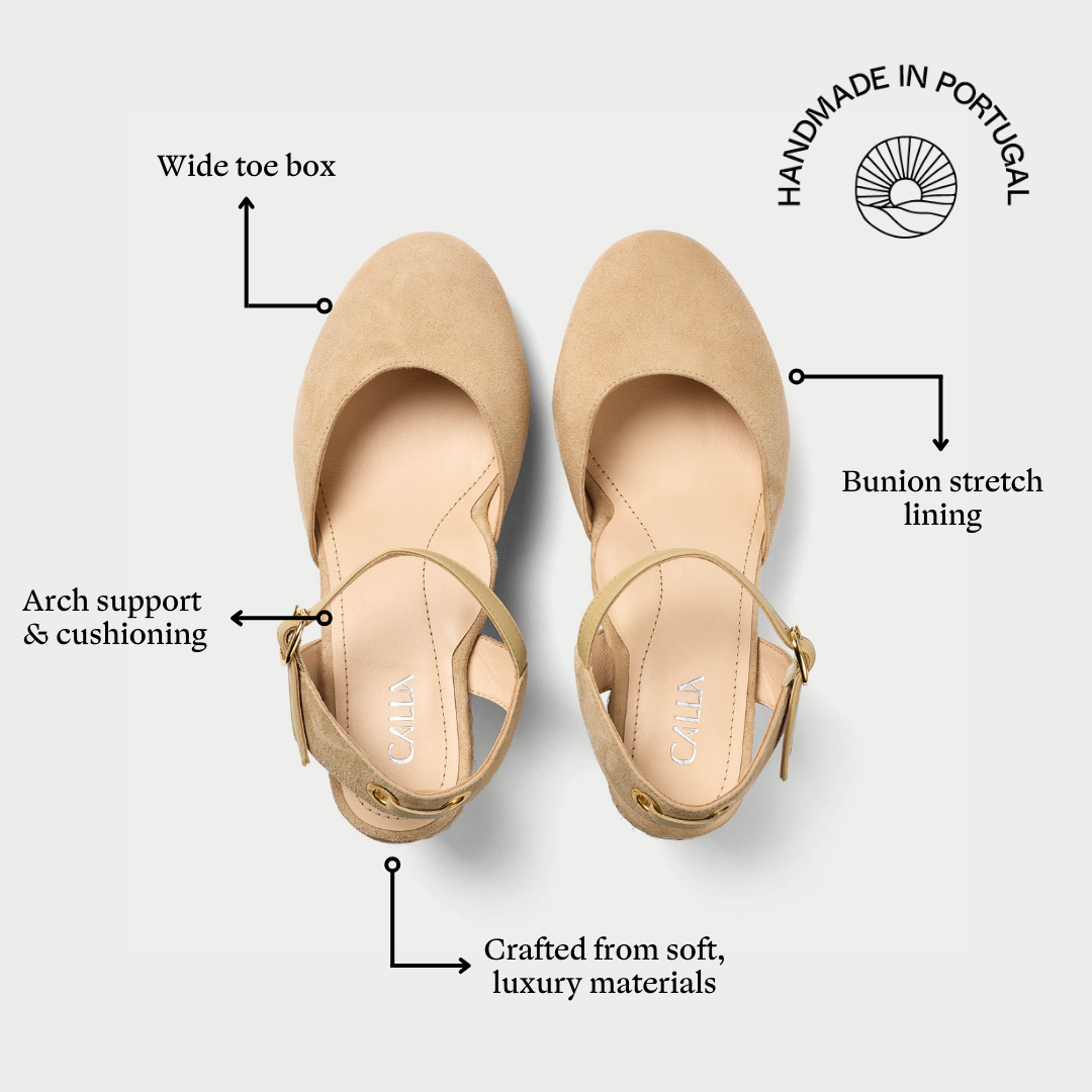 betsy natural suede shoes features