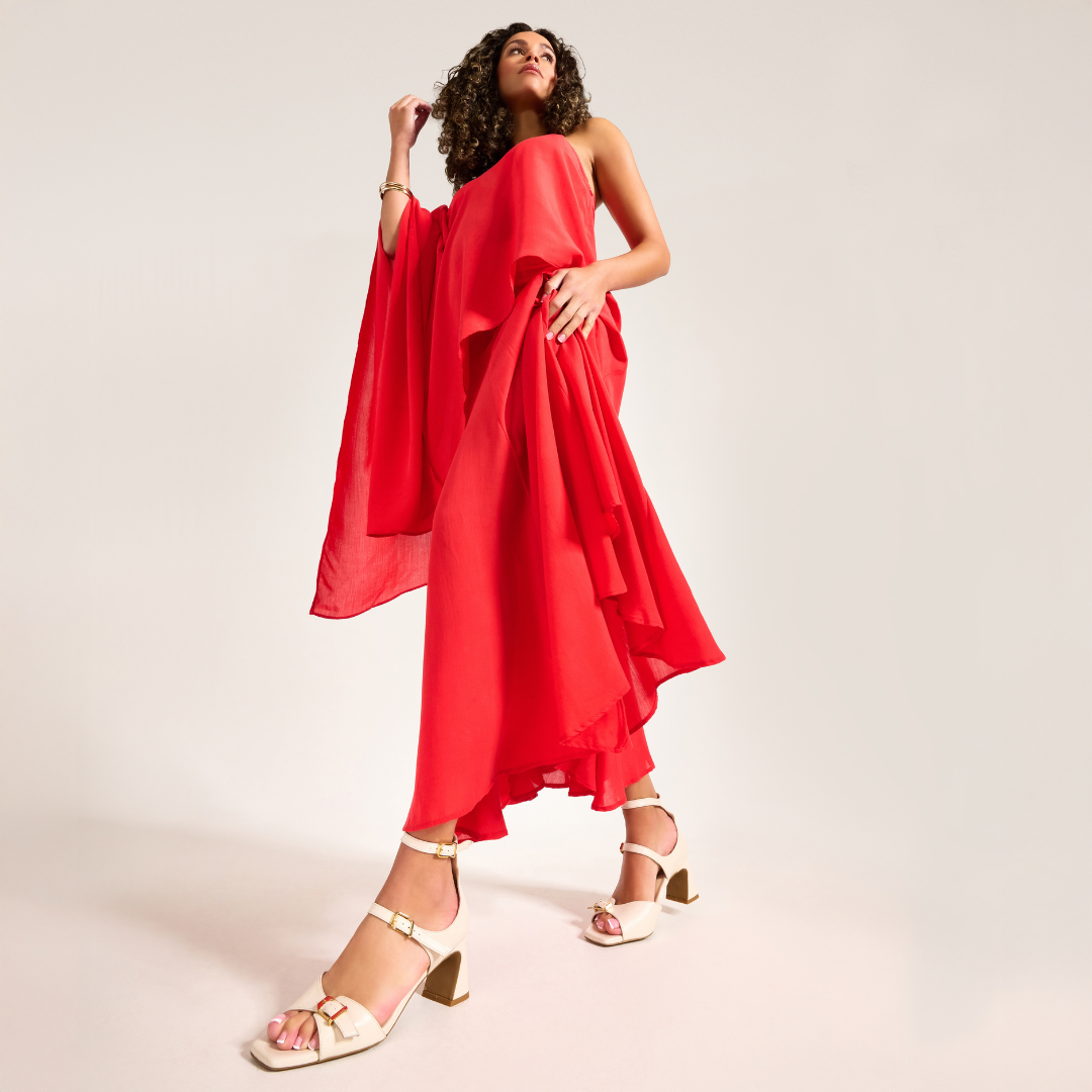 Bridget - Off White Leather Heels