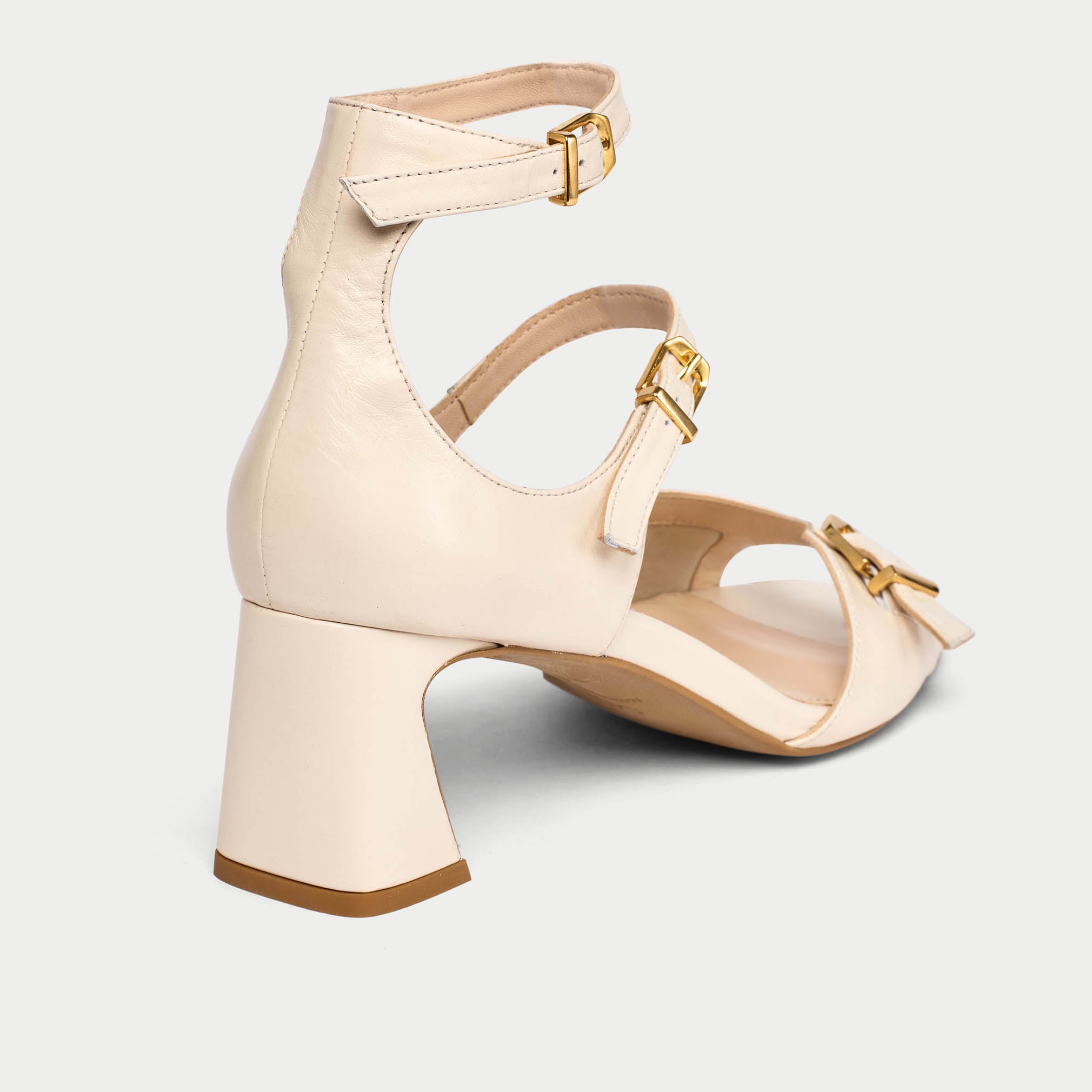 Bridget - Off White Leather Heels