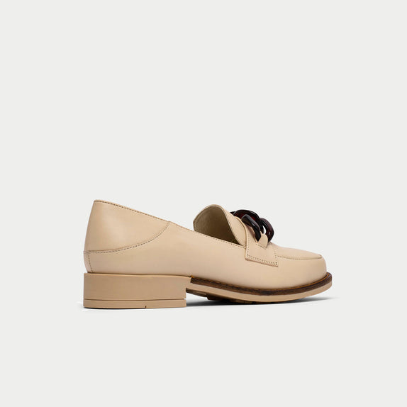 Lucille neutral leather loafers for bunions