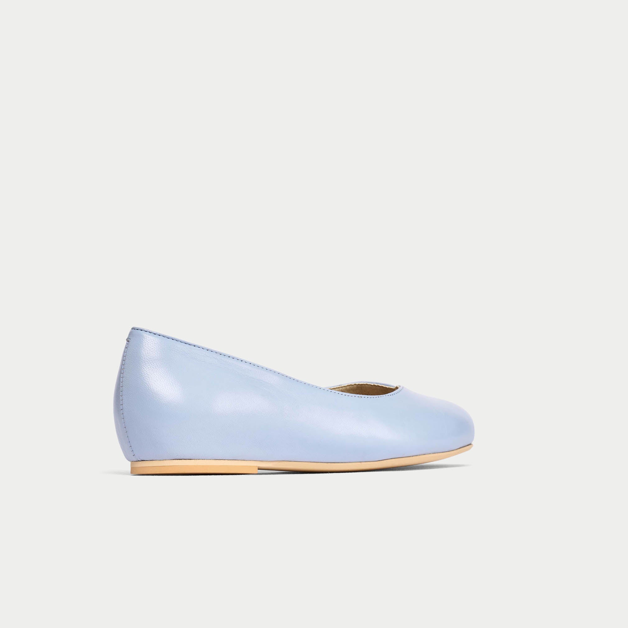 Charlotte - Ice Blue Leather Ballerinas