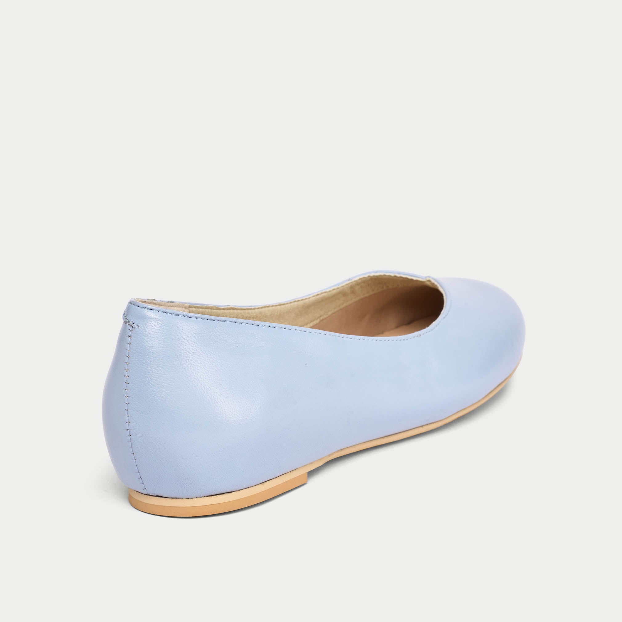 Charlotte - Ice Blue Leather Ballerinas