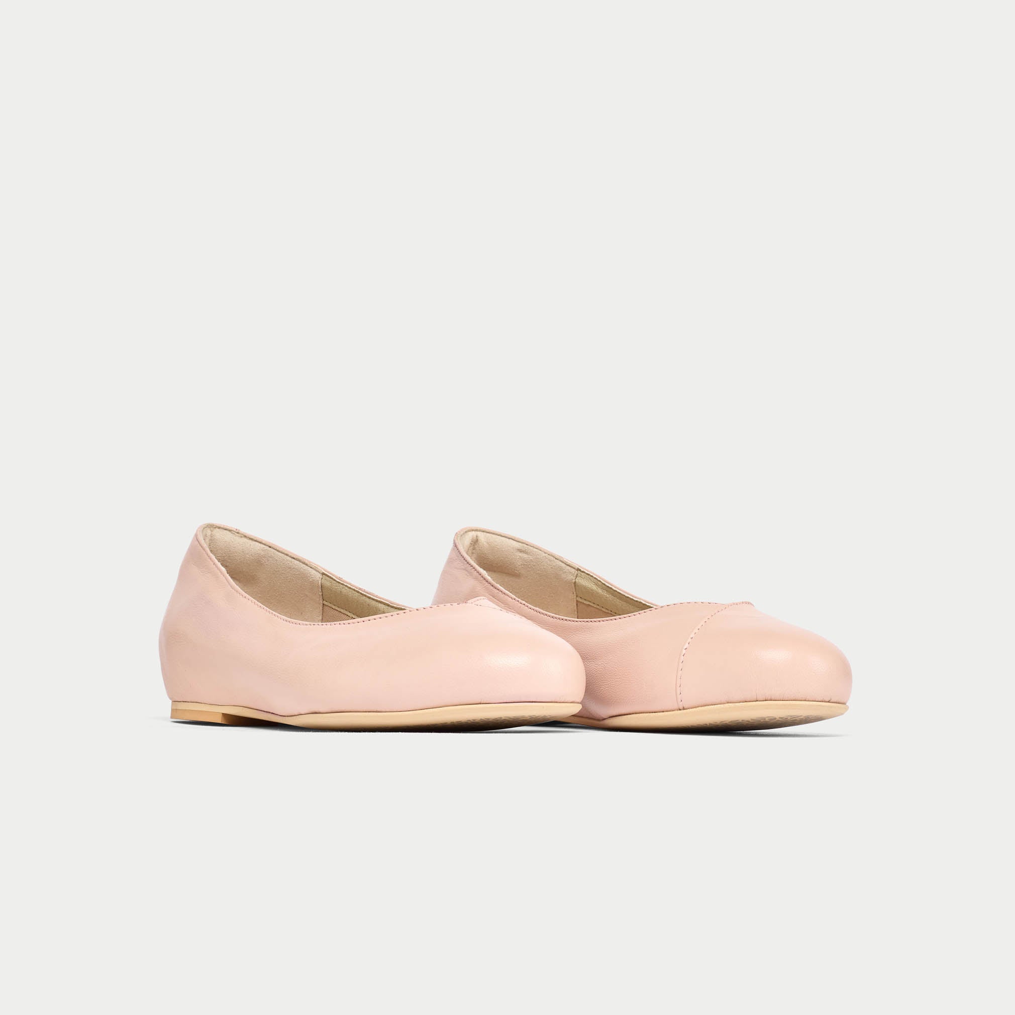 Charlotte - Pale Pink Leather Ballerinas
